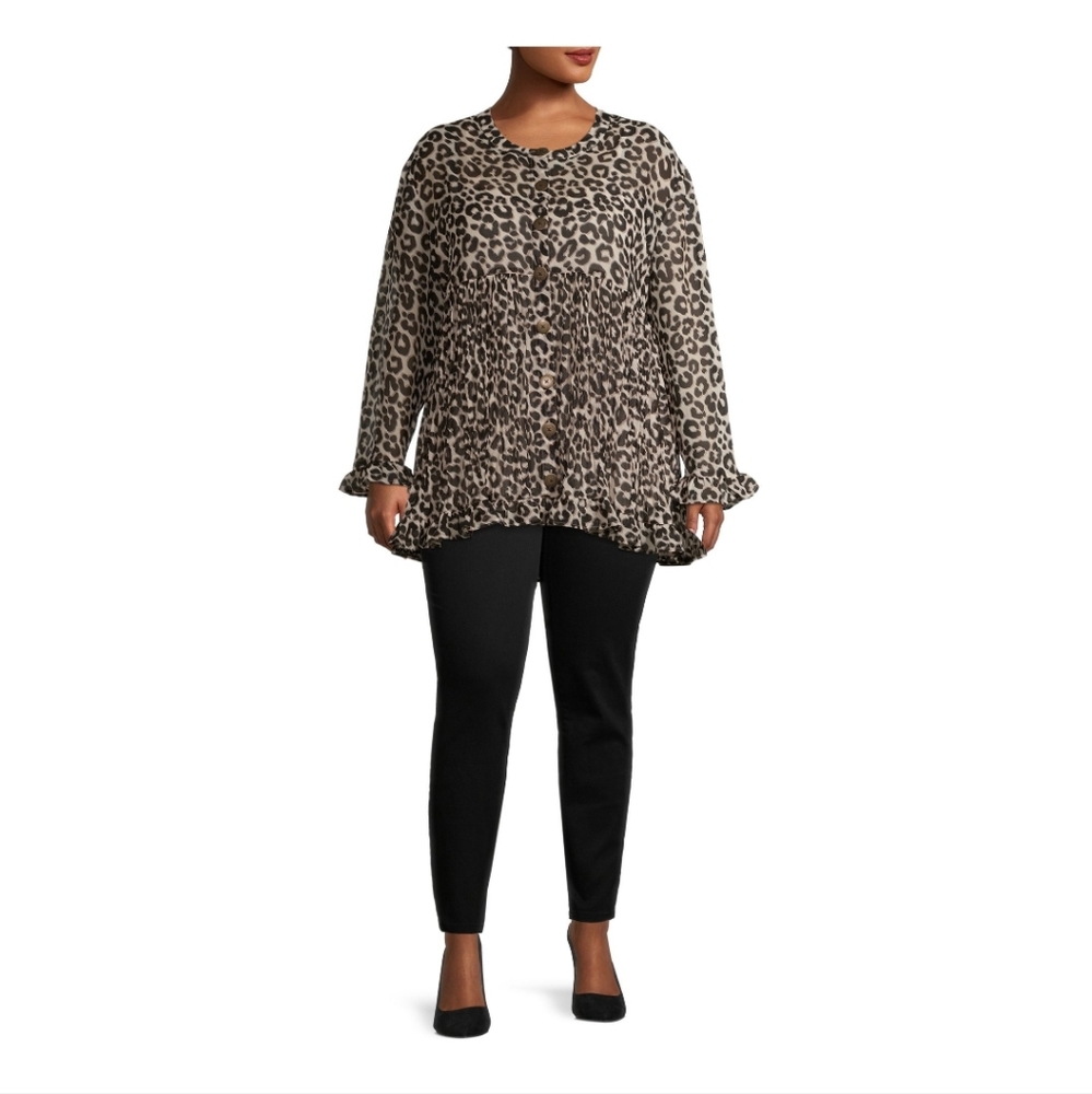 Terra & Sky Women's Plus Size Skinny Jeans High Rise Black - Picture 5 of 6